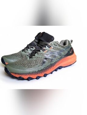 ASICS Gel-Trabuco Trail Running Shoes Men's Size 9.5 Green/Orange Very Good Used